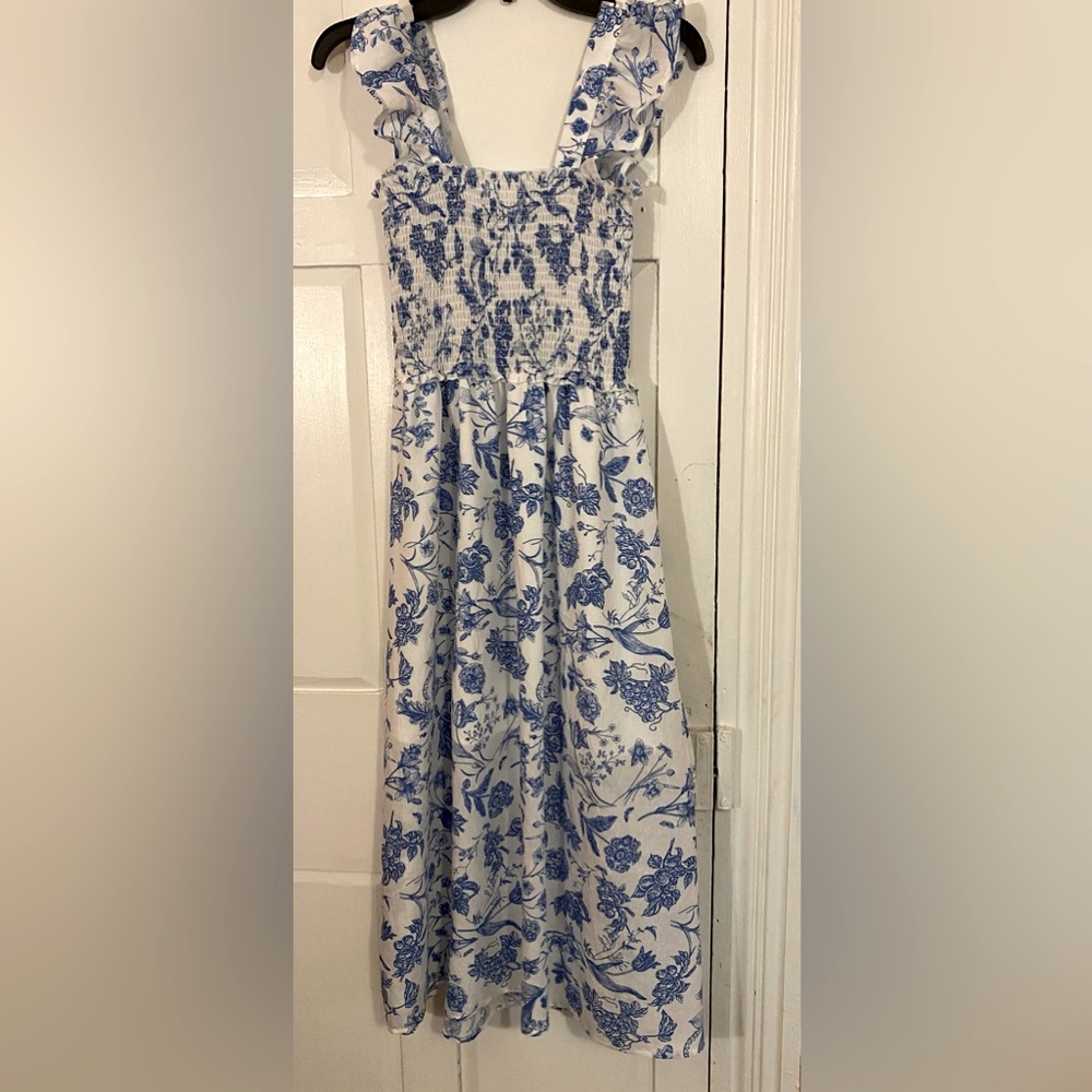 THML Blue and White Floral Maxi Dress